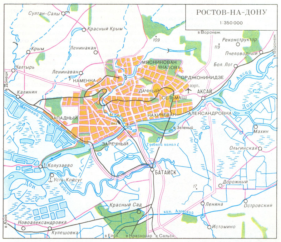 Map of suburb part of Rostov-Na-Donu