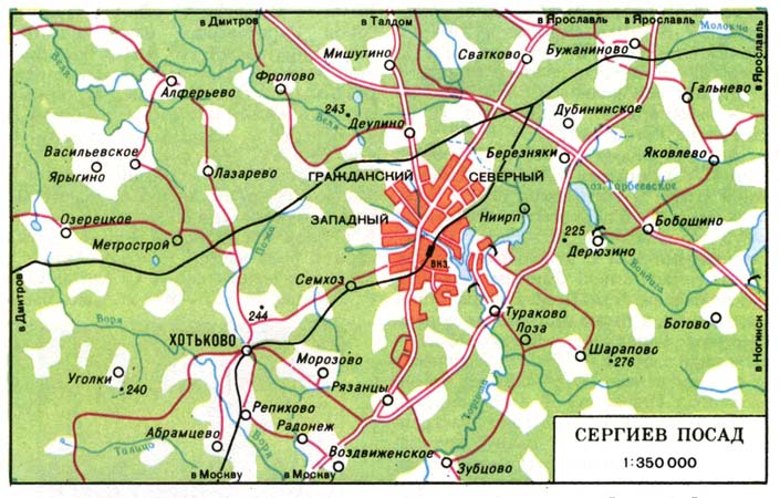 Map of suburb part of Sergiev Posad