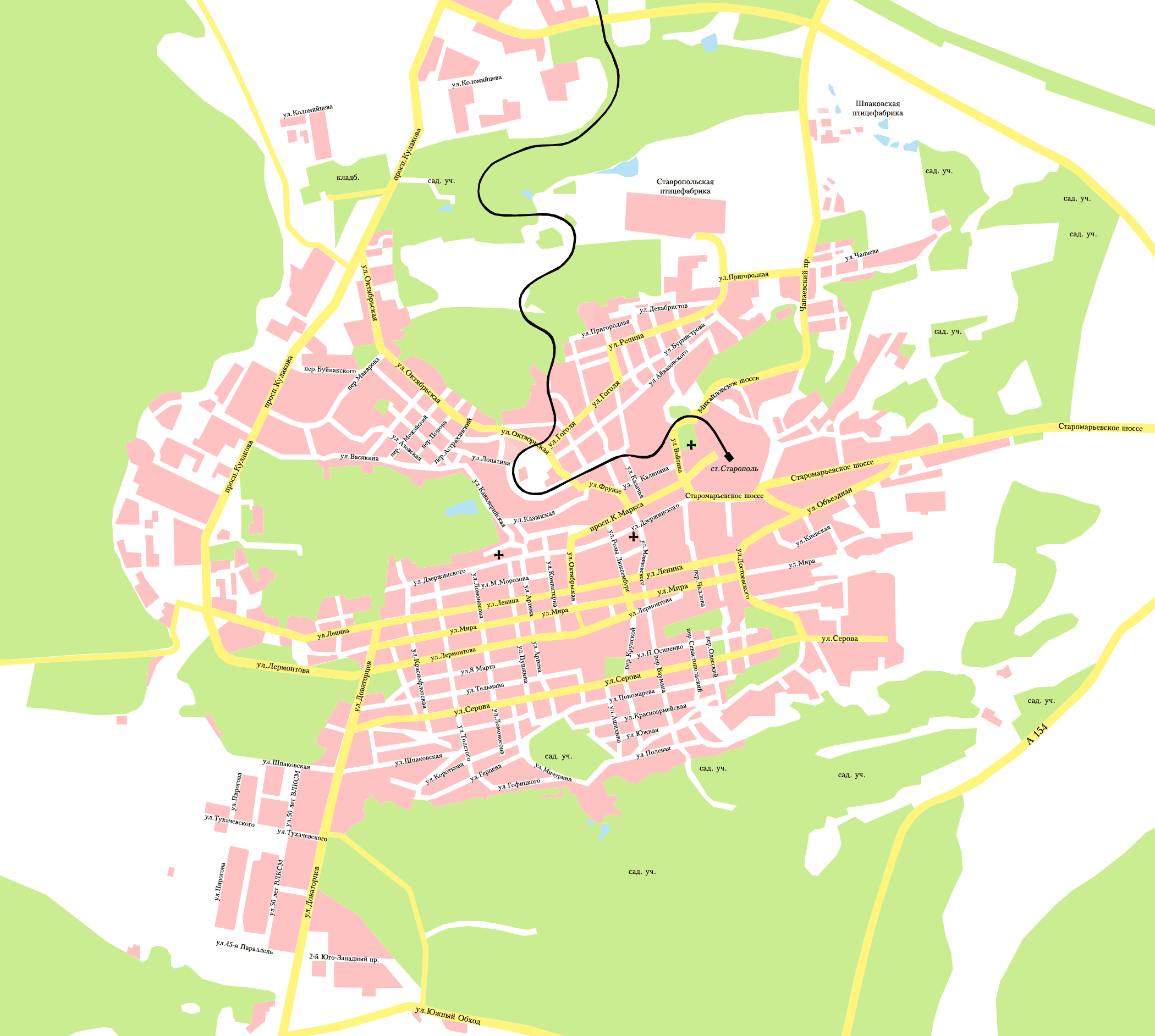 Map of Stavropol