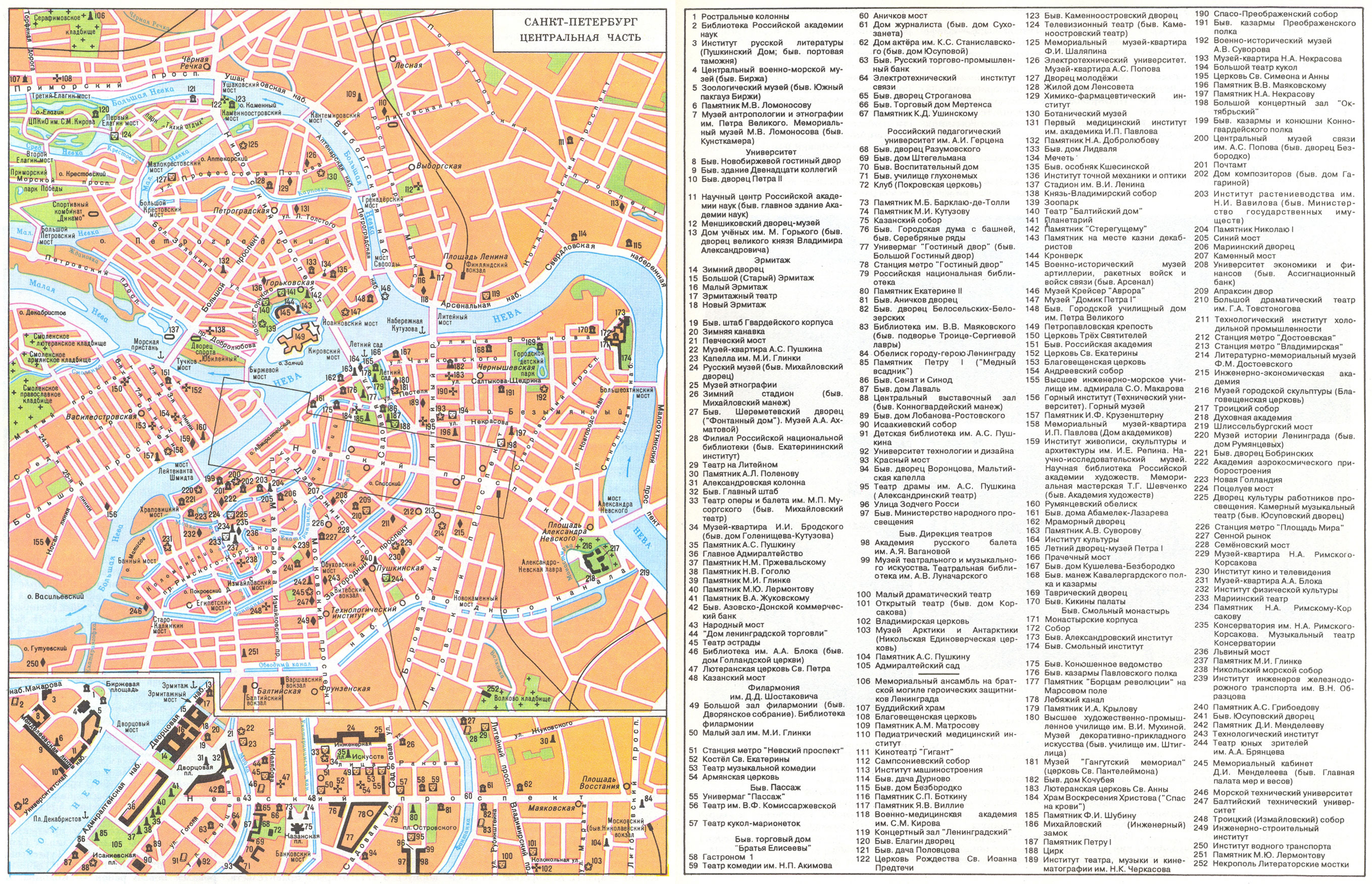 Map of central part of St. Petersburg