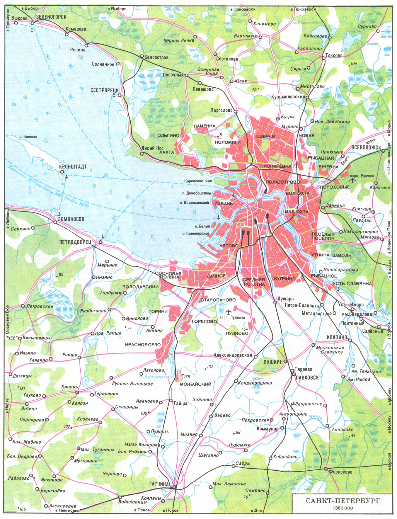 Map of suburb part of St. Petersburg