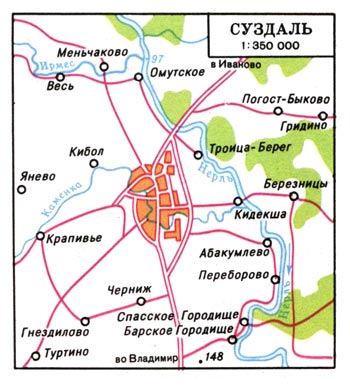 Map of suburb part of Suzdal