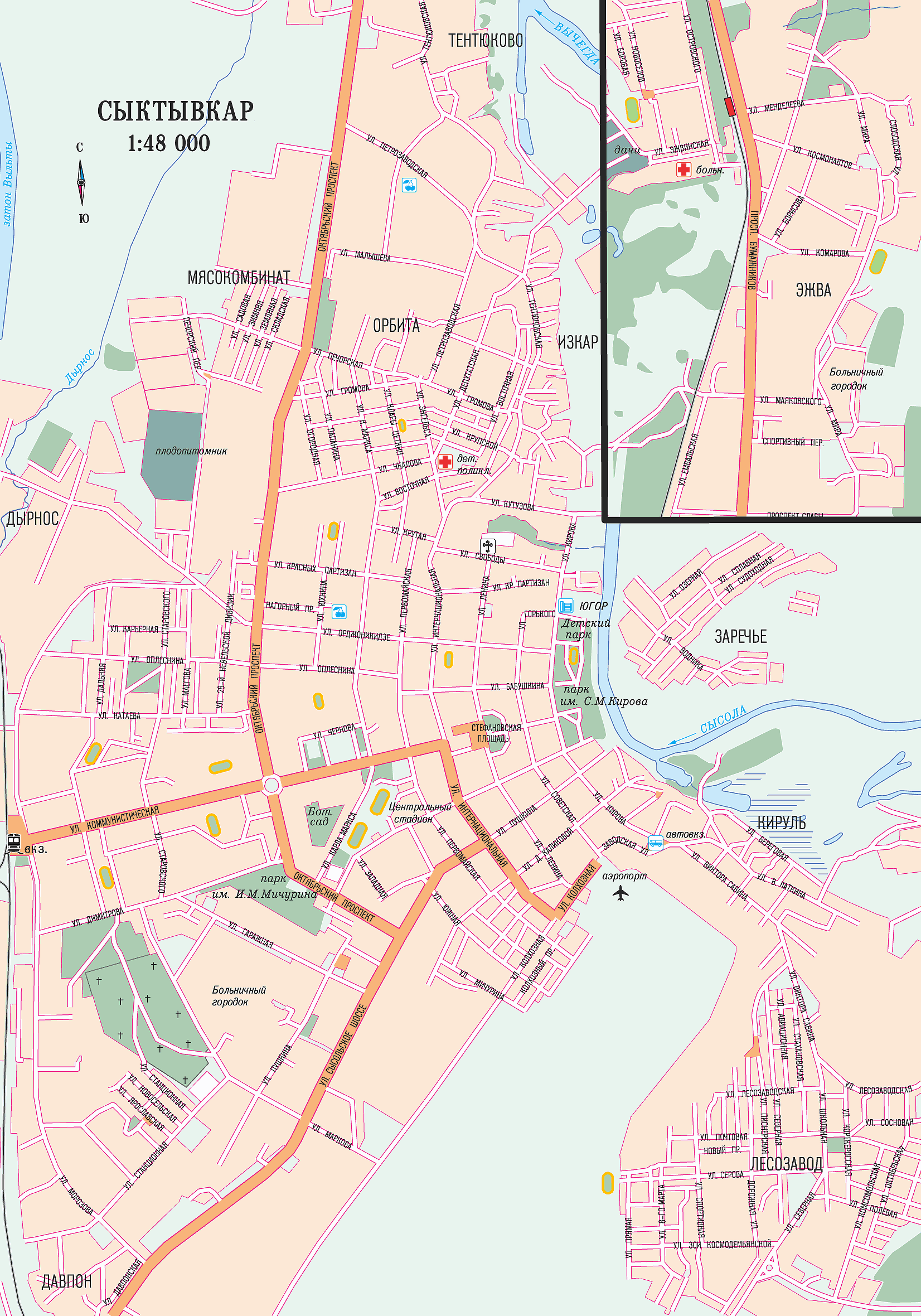 Map of Syktyvkar