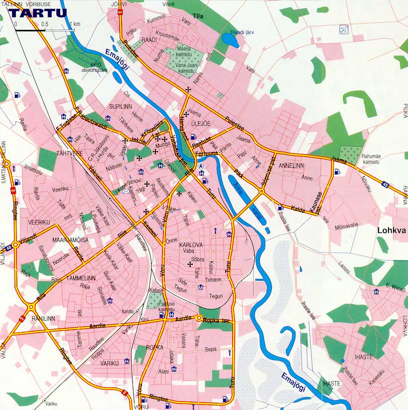 Map of Tartu