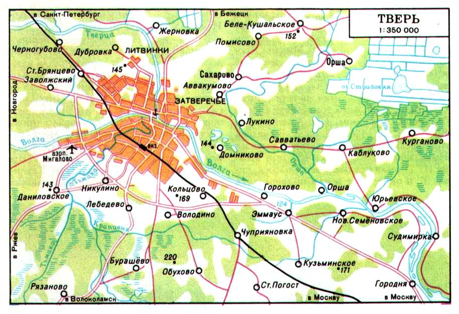 Map of suburb part of Tver