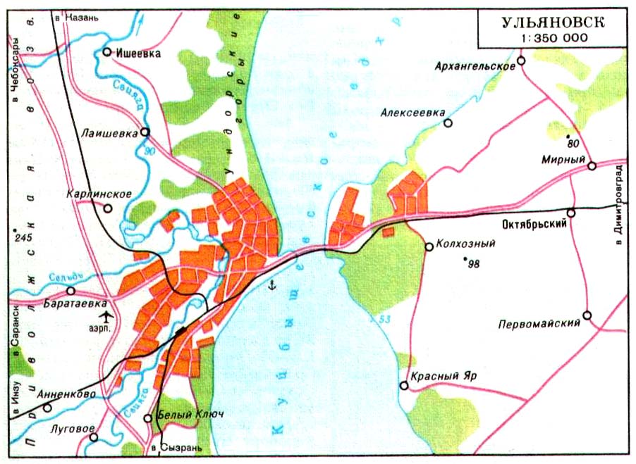 Map of suburb part of Ulyanovsk