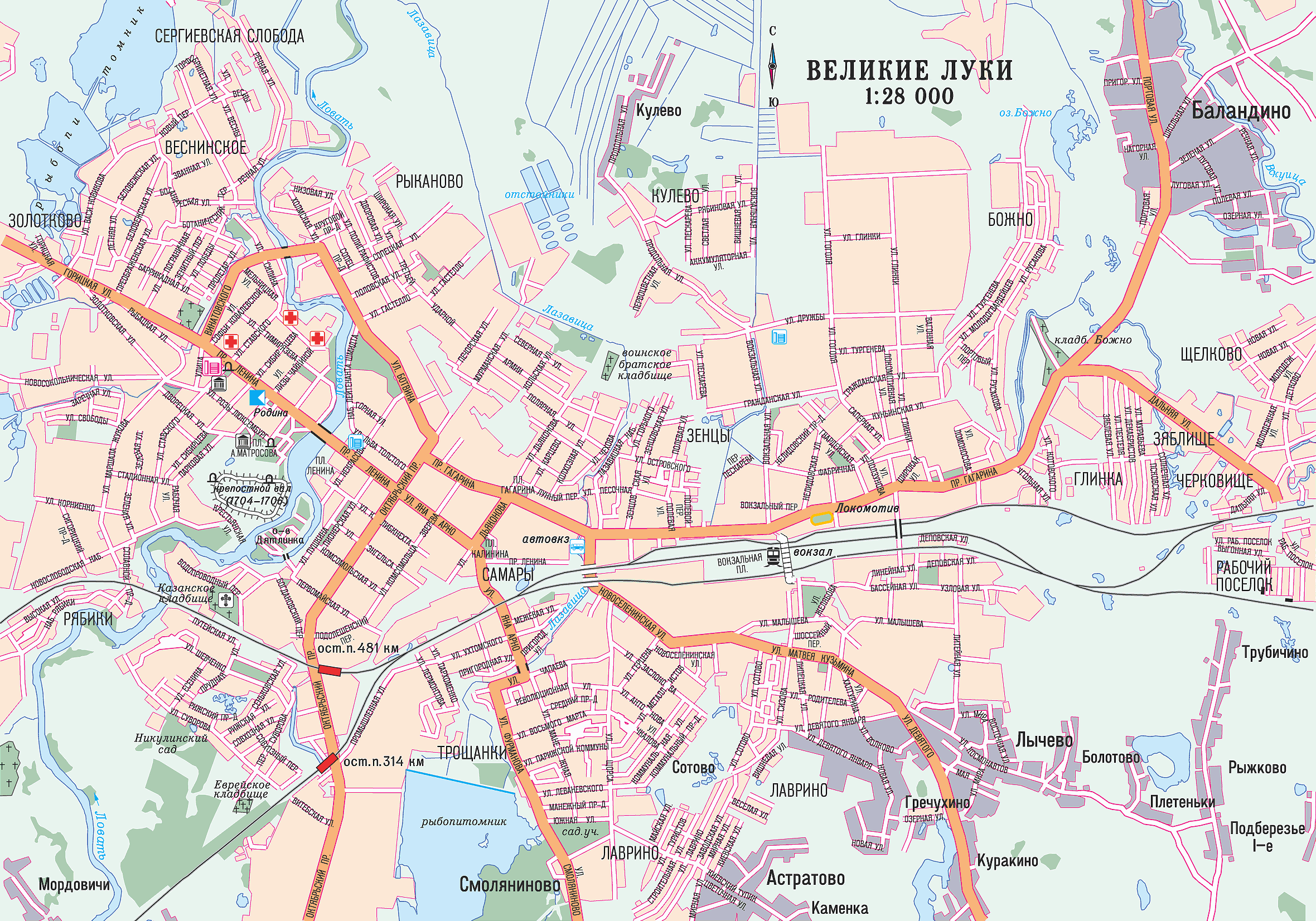 Map of Velikiye Luki