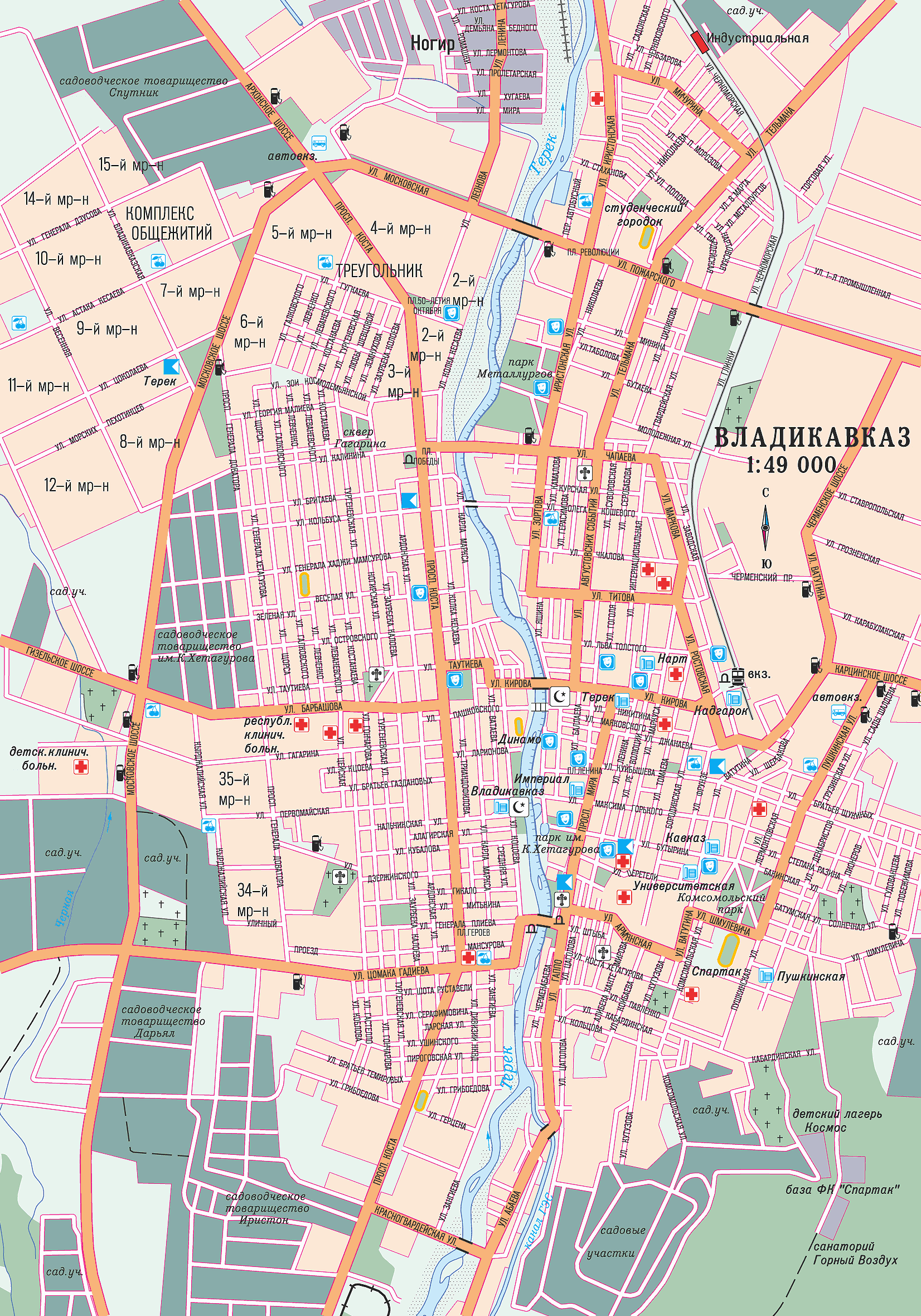 Map of Vladikavkaz