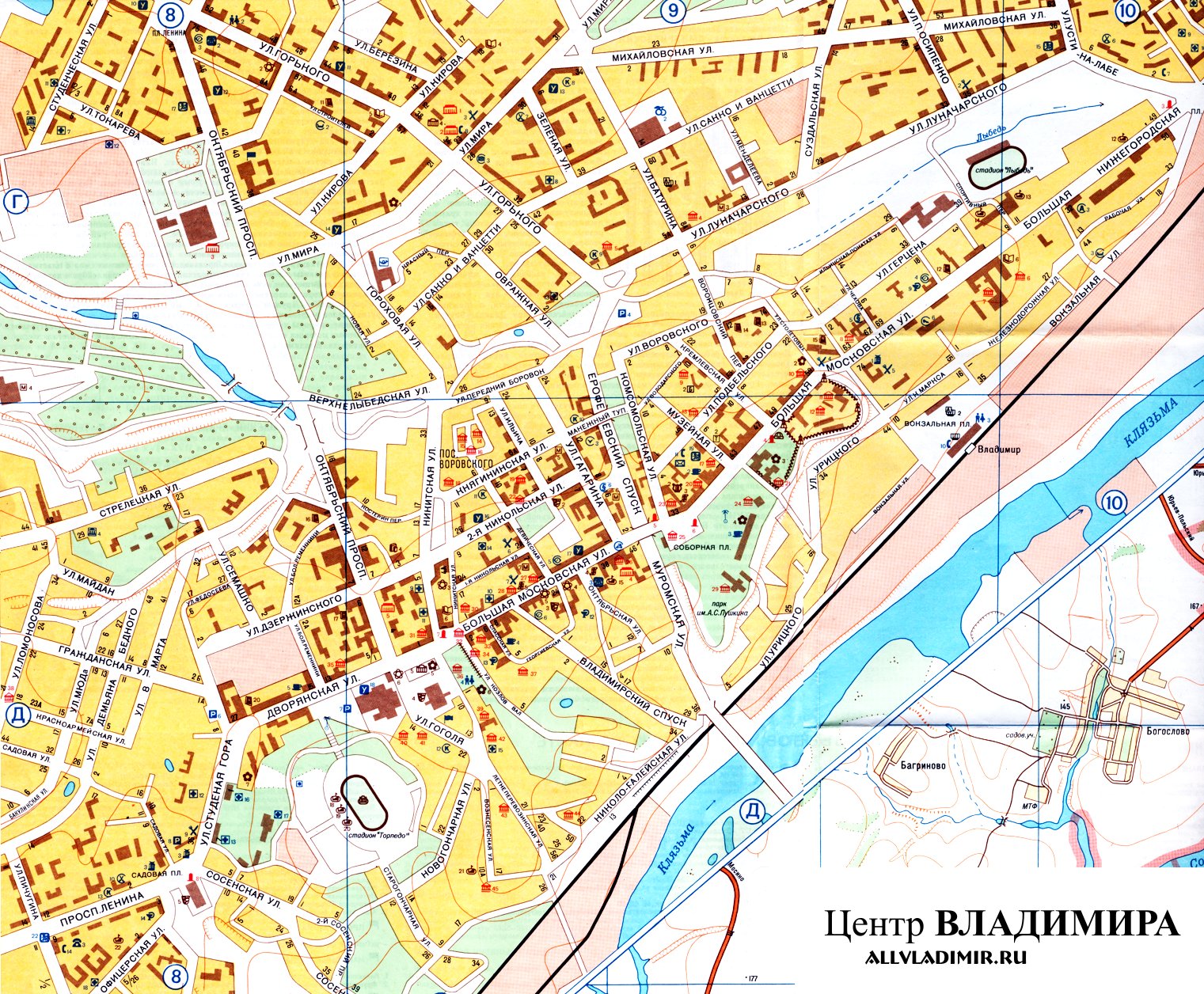 Map of central part of Vladimir