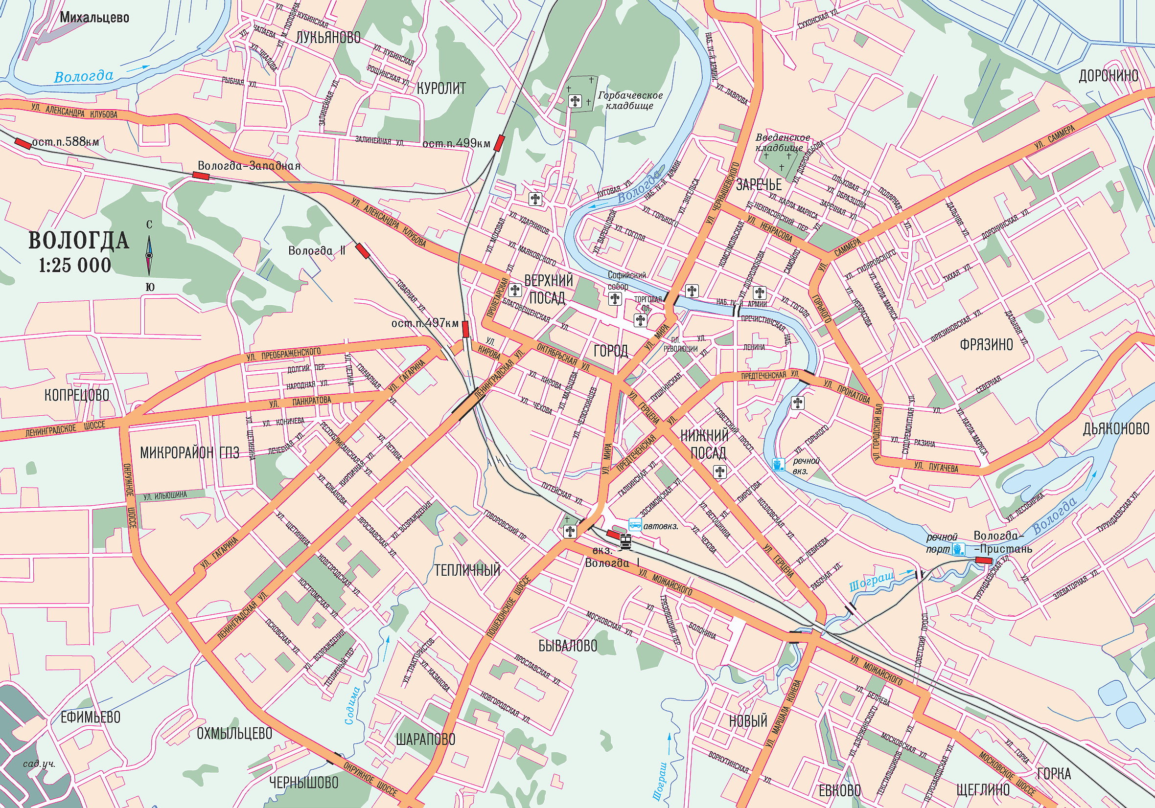 Map of Vologda