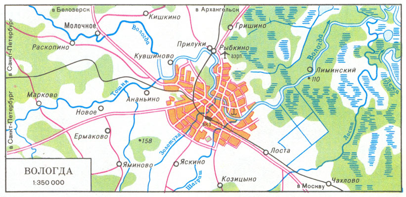 Map of suburb part of Vologda