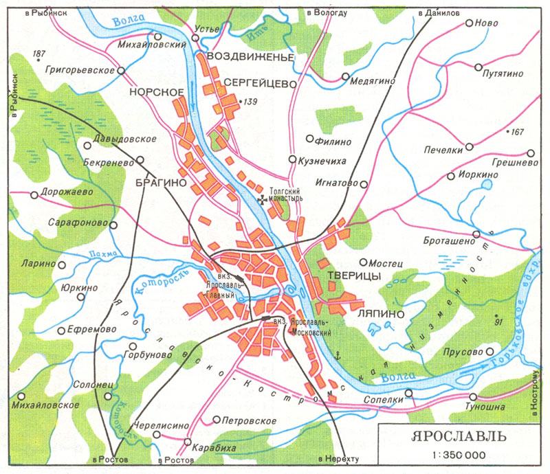 Map of suburb part of Yaroslavl