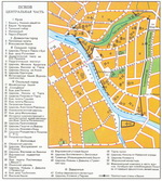 Map of central part of Pskov