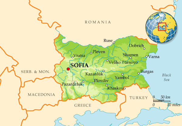 Map of Bulgaria