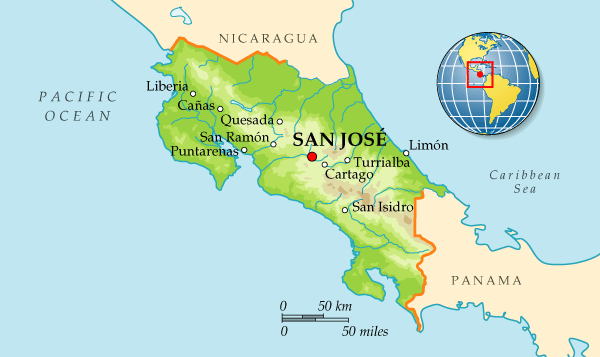 Map of Costa Rica