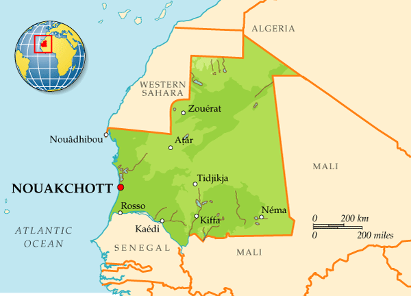 Map of Mauritania