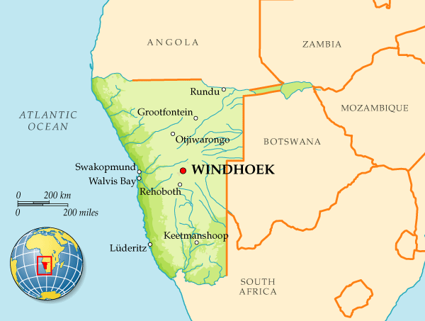 Map of Namibia