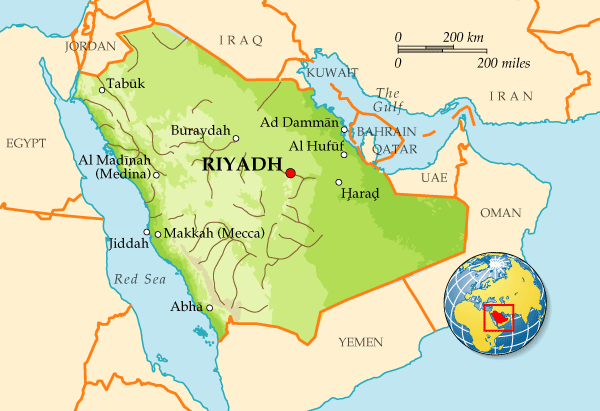 Map of Saudi Arabia