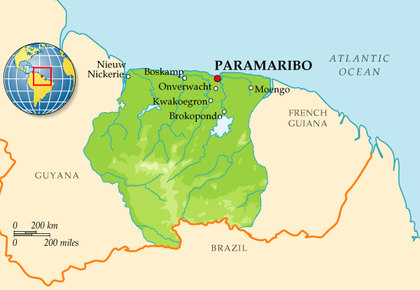 Map of Suriname