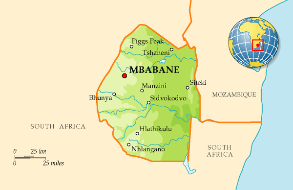 Map of Swaziland