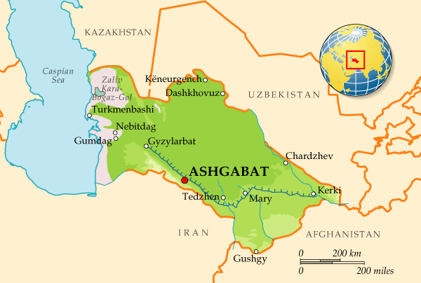 Map of Turkmenistan