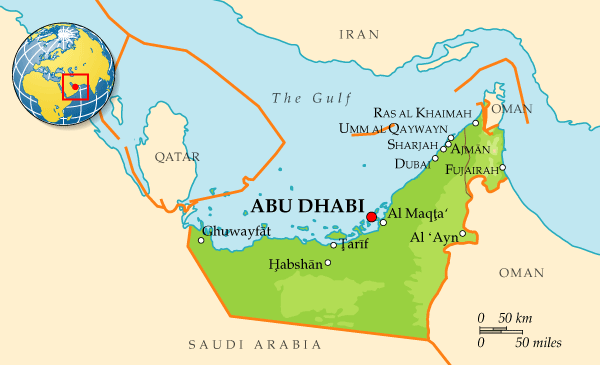 Map of United Arab Emirates