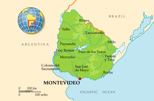 Map of Uruguay