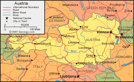 Map of Austria