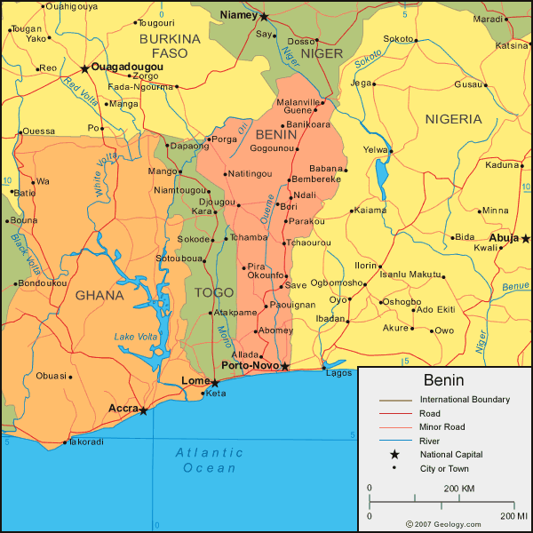 Map of Benin