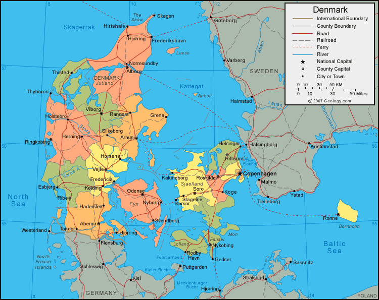 Map of Denmark