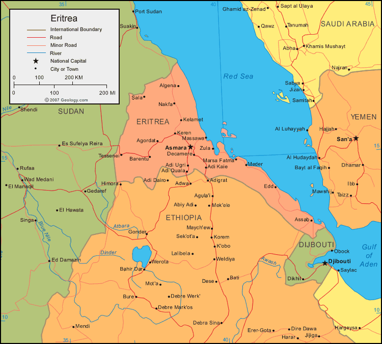 Map of Eritrea