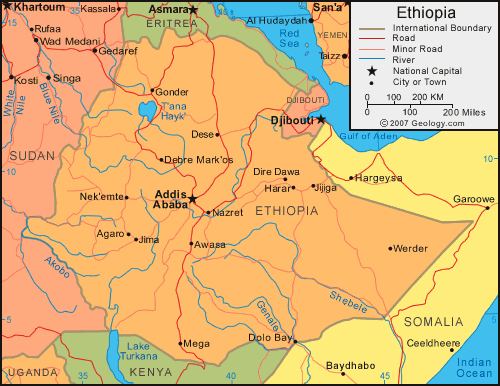 Map of Ethiopia