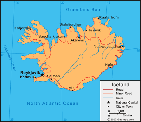 Map of Iceland