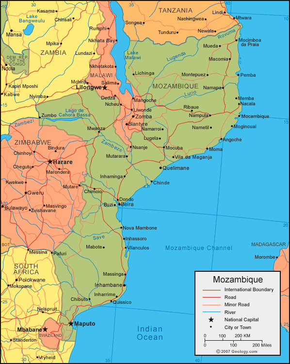 Map of Mozambique