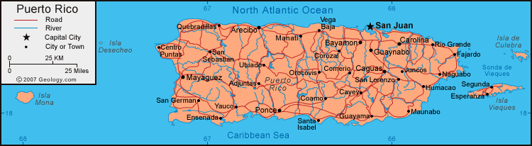 Map of Puerto Rico