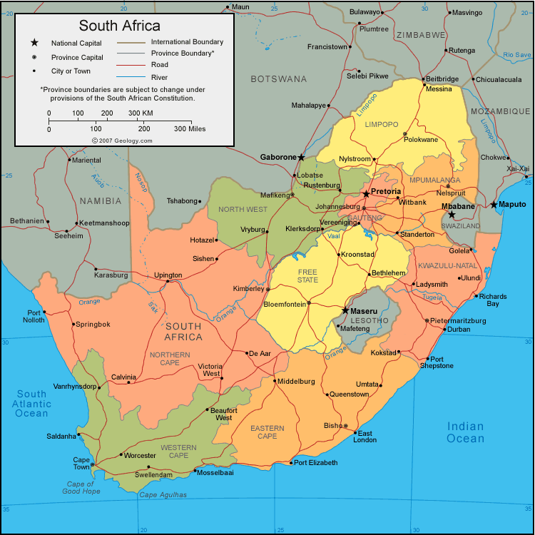 Map of South Africa