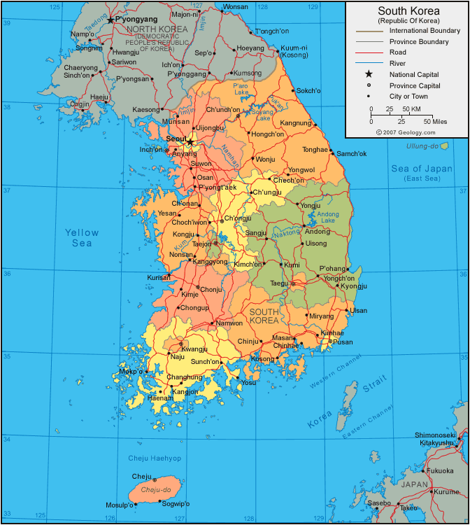 Map of South Korea