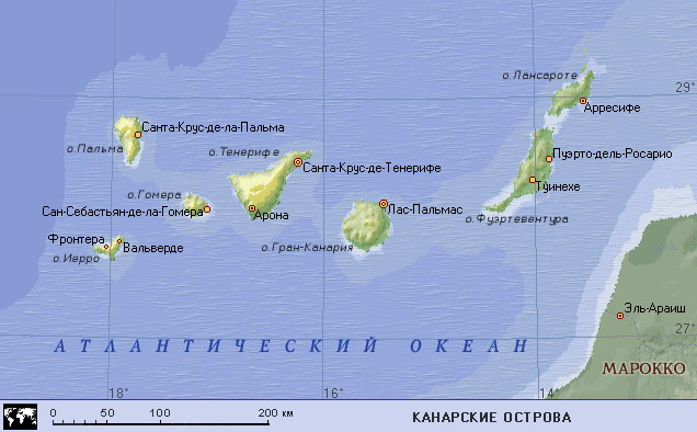 Map of Canary Islands