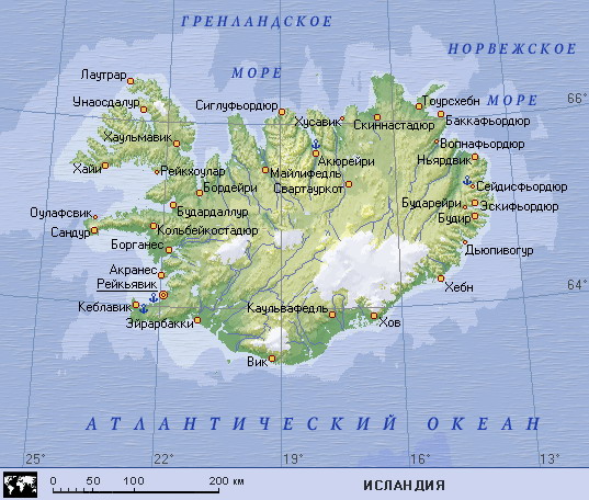 Map of Iceland