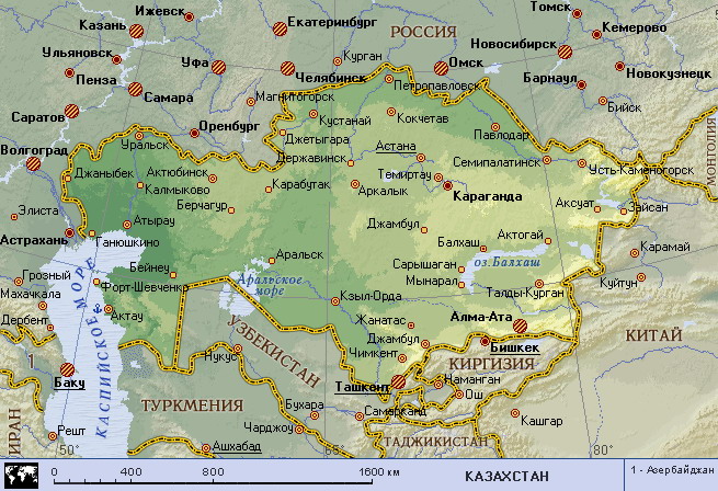 Map of Kazakhstan