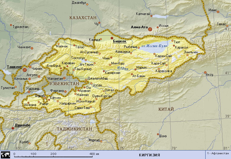 Map of Kyrgyzstan