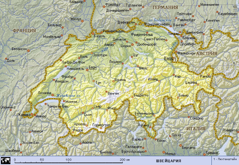 Map of Switzerland