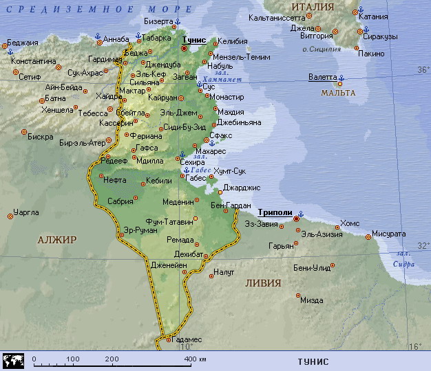 Map of Tunisia