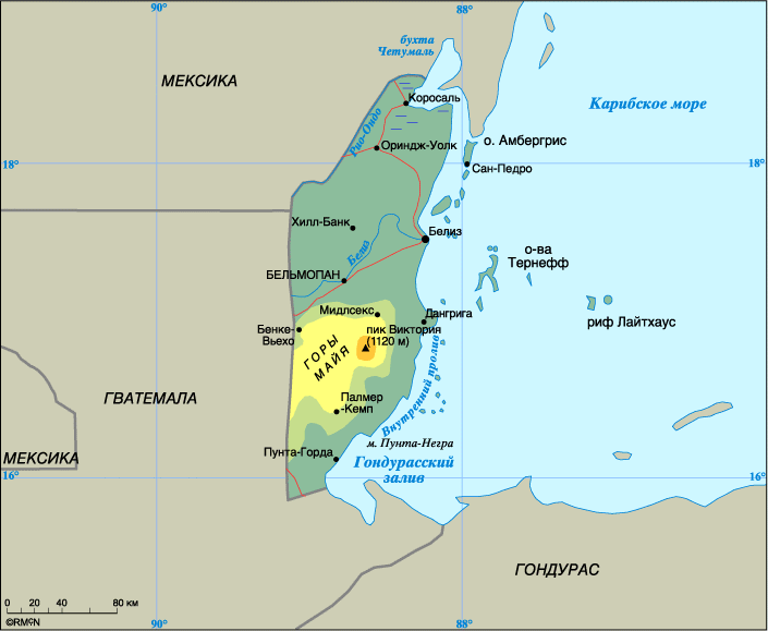 Map of Belize