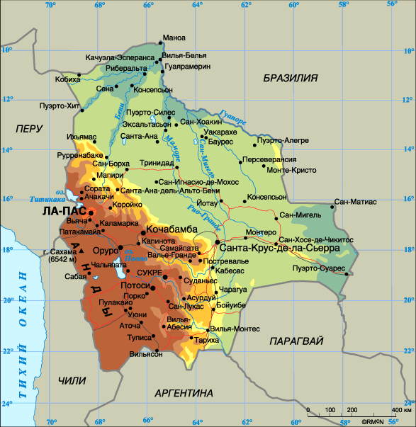 Map of Bolivia