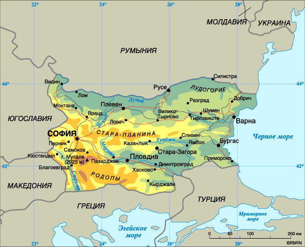 Map of Bulgaria