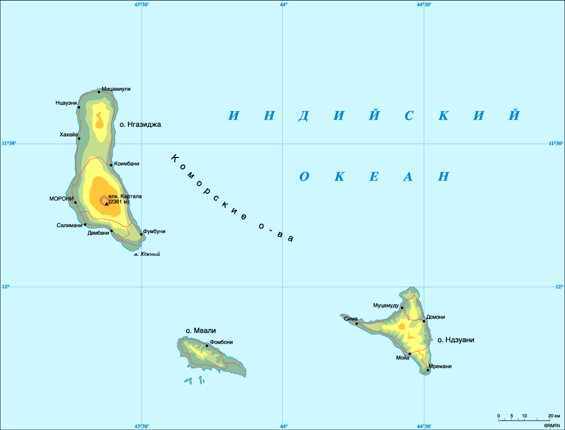 Map of Comoros