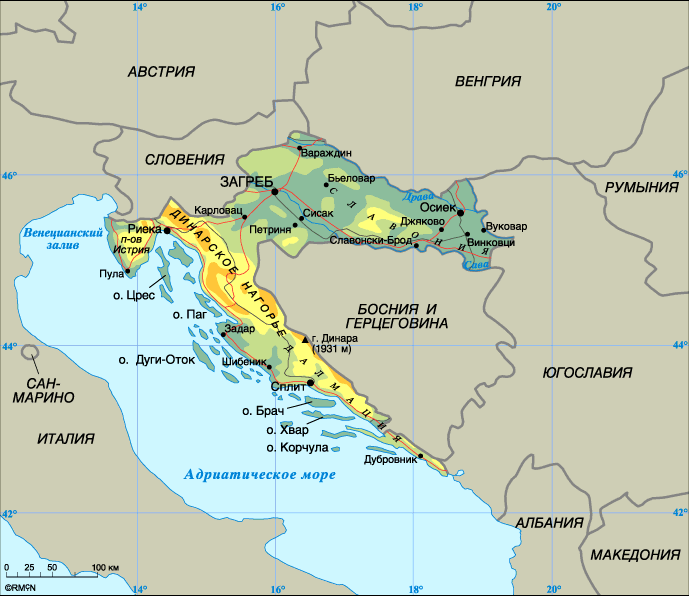 Map of Croatia