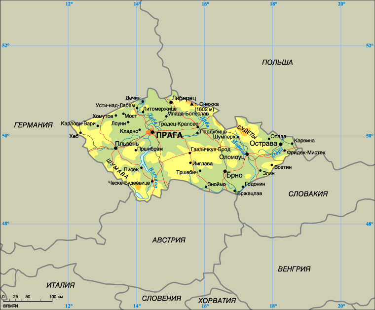 Map of Czech Republic