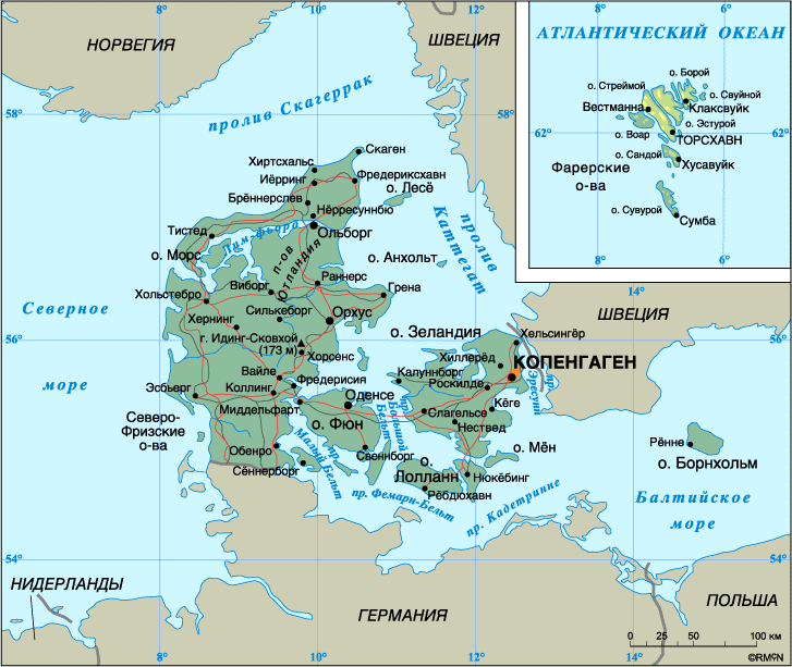 Map of Denmark